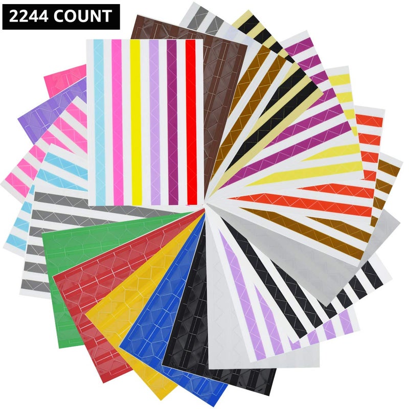 VIPbuy 2244 Count (22 Colors Assorted) Photo Mounting Corner Stickers Self Adhesive for Scrapbook Photo Albums DIY Craft, 22 Sheets - Image 3